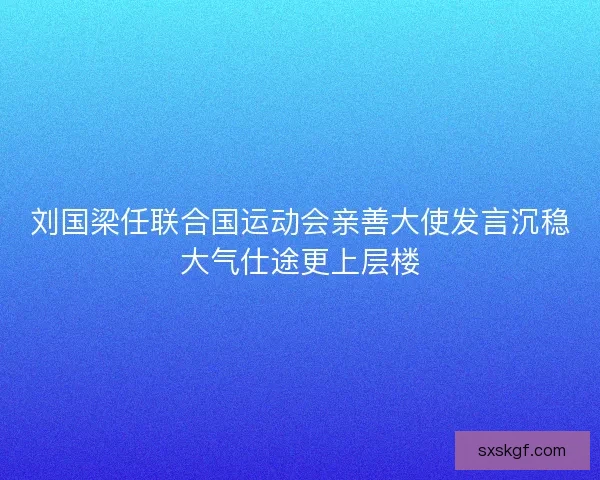 刘国梁任联合国运动会亲善大使发言沉稳大气仕途更上层楼 刘国梁任联合国运动会亲善大使发言沉稳大气仕途更上层楼