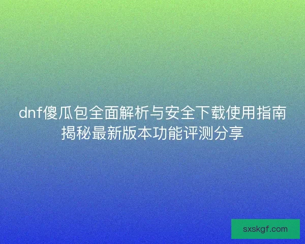 dnf傻瓜包全面解析与安全下载使用指南揭秘最新版本功能评测分享