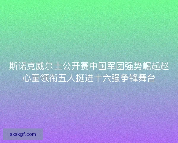 斯诺克威尔士公开赛中国军团强势崛起赵心童领衔五人挺进十六强争锋舞台